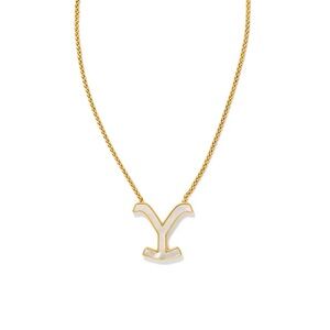 Yellow Rose Kendra Scott Yellowstone Dutton Pendant Necklace mother of pearl mop